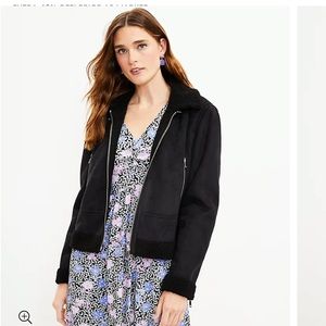 LOFT Faux Suede Aviator Jacket - NWT
